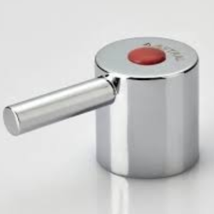 FANCY HANDLE (KNOB) WITH RED & BLUE PLASTIC BUTTON (ROUND)