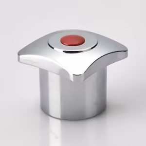 FANCY HANDLE (KNOB) WITH RED & BLUE PLASTIC BUTTON (SQUARE)