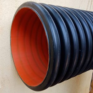 DOUBLE WALL CORRUGATED PLAIN PIPE (ONE COUPLER WITH TWO RUBBER RINGS) (3m) SN8