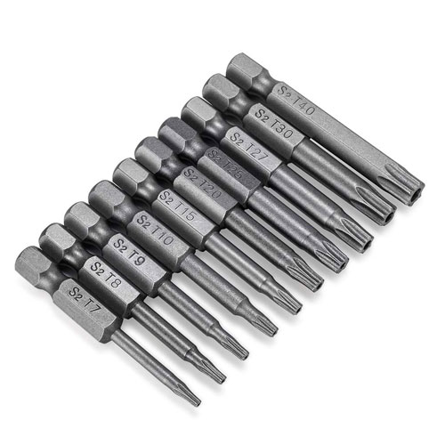 TORX HEAD SCREW DRIVER BITS