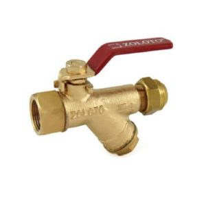 Bronze Ball Valve with Integral Strainer & Flare Nut (Mixed Ends)